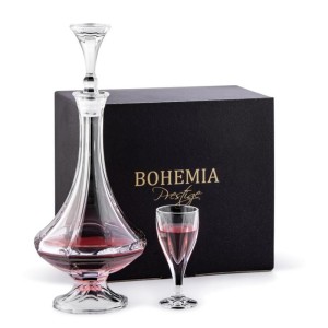 BOHEMIA PRESTIGE QUEEN Zestaw do likieru  1+6 szkło kryształowe